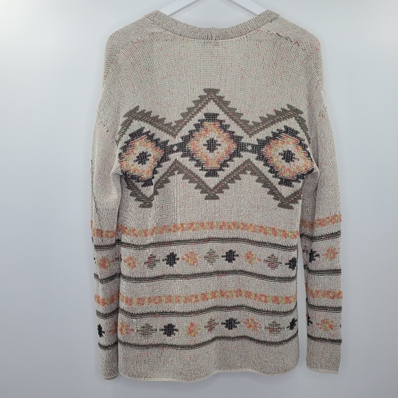 J. Jill Southwestern Boho Cozy Knit Open Draped Cardigan - Picture 3 of 7